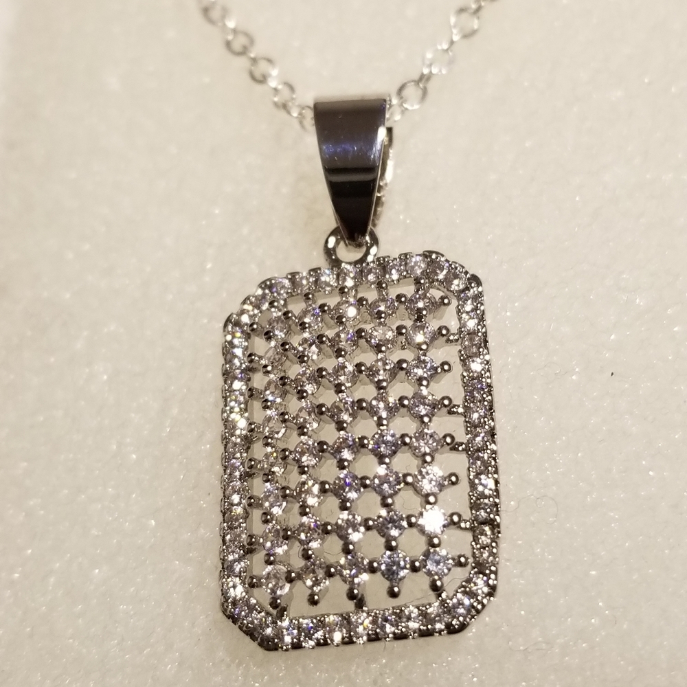 *Vintage White Sapphire Silver Pendant